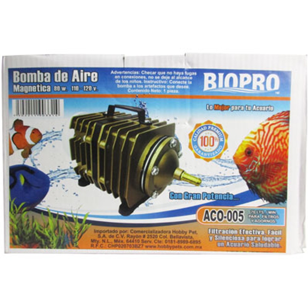 Bomba Aire Acuario Motor Ultra Silencioso Peces 240lt/h 9902