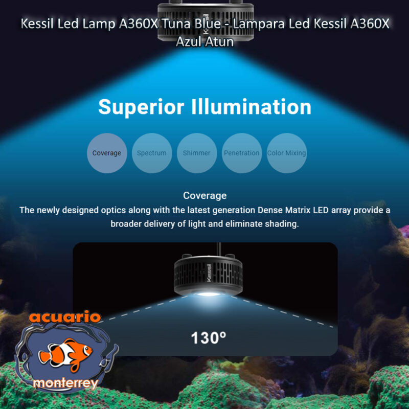 Kessil Led Lamp A360X Tuna Blue - Lampara Led Kessil A360X Azul Atun
